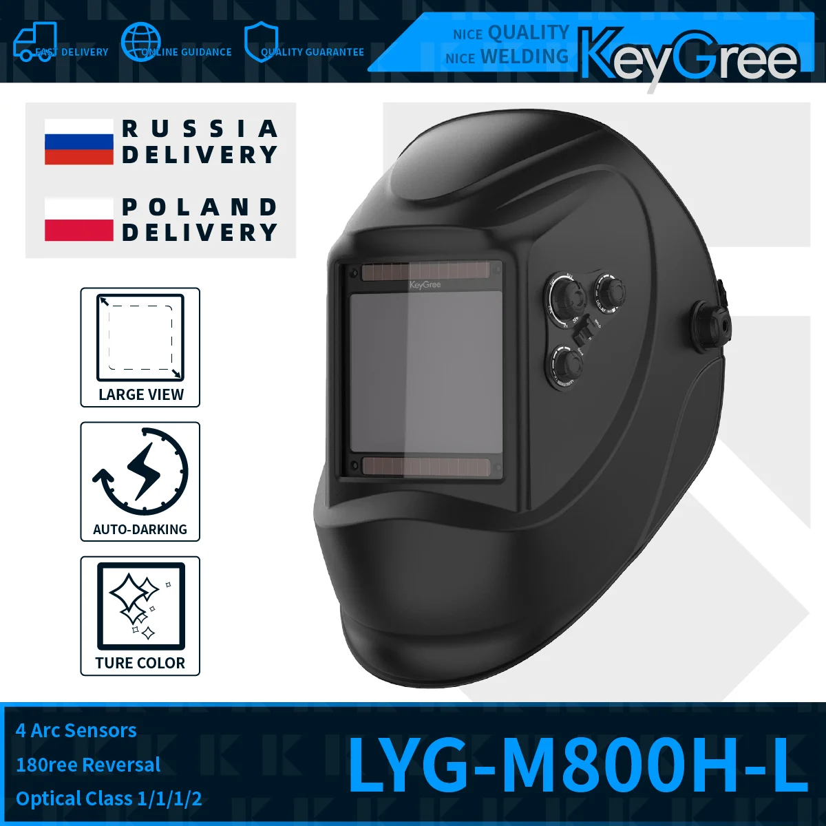 KeyGree Auto Darkening Chameleon Helmet Welding 5/9-13 MIG MMA Electric True Color Welding Mask Lens for Welding Machine
KeyGree Auto Darkening Chameleon Helmet Welding 5/9-13 MIG MMA Electric True Color Welding Mask Lens for Welding Machine