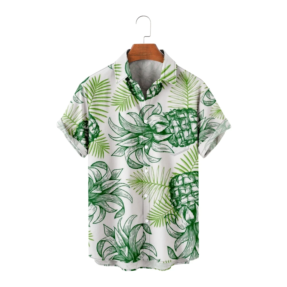 Men's Hawaiian Shirt loose top green pineapple print men's shirt fashion shirt men's T-shirt breathable summer short sleeve
Men's Hawaiian Shirt loose top green pineapple print men's shirt fashion shirt men's T-shirt breathable summer short sleeve