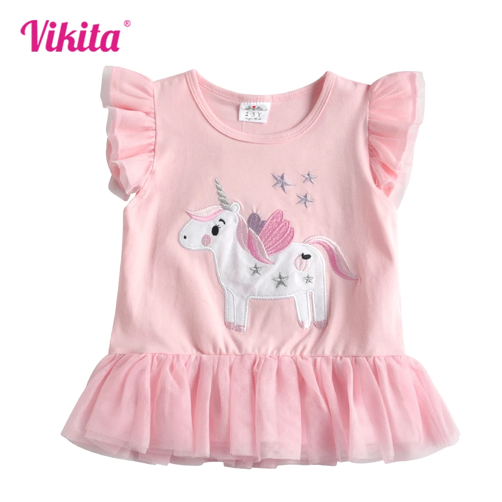 VIKITA Girls Flare Sleeve T Shirt Kids Unicorn Appliqued Cartoon Pink T Shirts Girls Mesh Tulle Ruffles Cotton Casual Tops Wear
VIKITA Girls Flare Sleeve T Shirt Kids Unicorn Appliqued Cartoon Pink T Shirts Girls Mesh Tulle Ruffles Cotton Casual Tops Wear