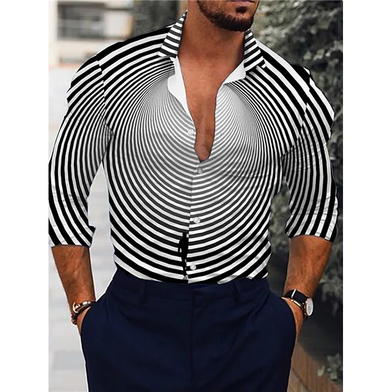 Autumn Fashion Men Shirts Oversized Casual Shirt Stripe Print Long Sleeve Tops Men's Clothes Club Cardigan Blouses High Quality
Autumn Fashion Men Shirts Oversized Casual Shirt Stripe Print Long Sleeve Tops Men's Clothes Club Cardigan Blouses High Quality