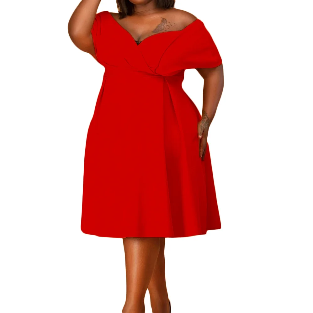 2022 Summer Fashion Style African Women V-neck Polyester Short Sleeve Solid Color Dress African Dresses for Women
2022 Summer Fashion Style African Women V-neck Polyester Short Sleeve Solid Color Dress African Dresses for Women