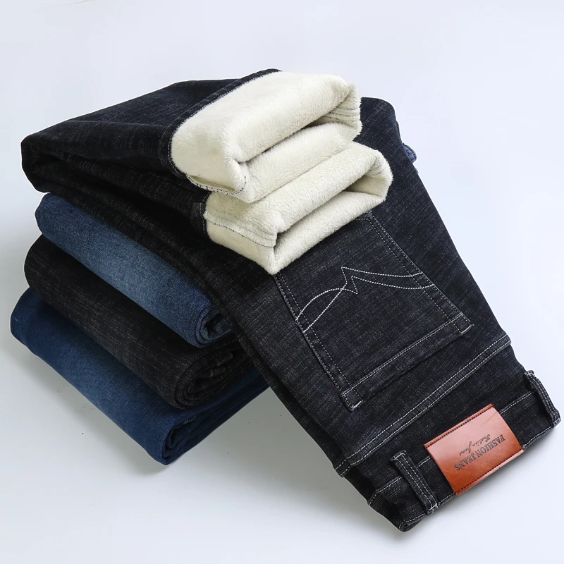 2022 Winter Men's Plus Velvet Thick Baggy Jeans Korean Business Casual Stretch Denim Trousers Classic Brand Loose Fleece Pants
2022 Winter Men's Plus Velvet Thick Baggy Jeans Korean Business Casual Stretch Denim Trousers Classic Brand Loose Fleece Pants