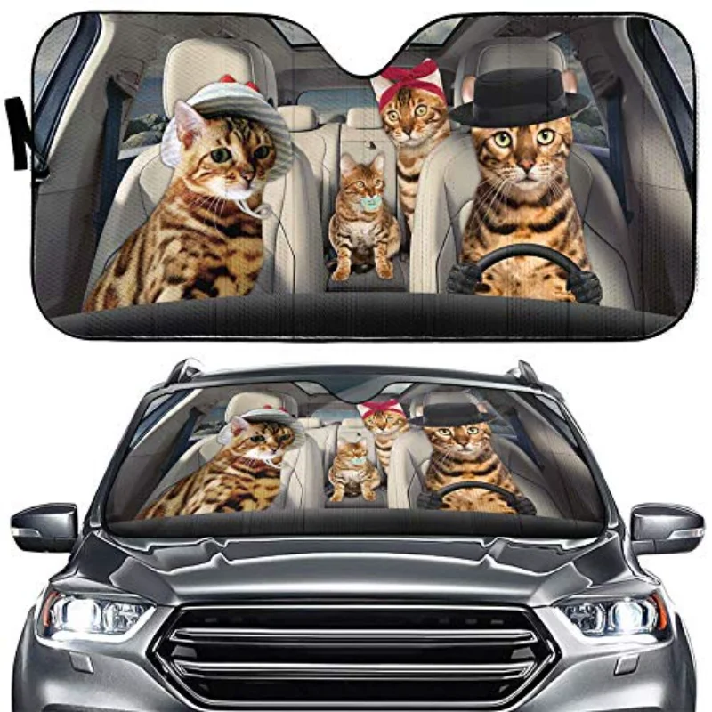 Bengal Cat Car Windshield Sun Shade Animal Family Driver Auto Front Window Sunshade, 3D Printed Funny Pet Car Automotive Cover U
Bengal Cat Car Windshield Sun Shade Animal Family Driver Auto Front Window Sunshade, 3D Printed Funny Pet Car Automotive Cover U