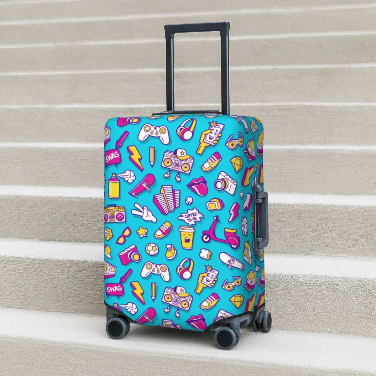Collage Graffiti Suitcase Cover Trendy Linear Holiday Travel Elastic Luggage Accesories Protection Dust-proof Christmas Gift
Collage Graffiti Suitcase Cover Trendy Linear Holiday Travel Elastic Luggage Accesories Protection Dust-proof Christmas Gift