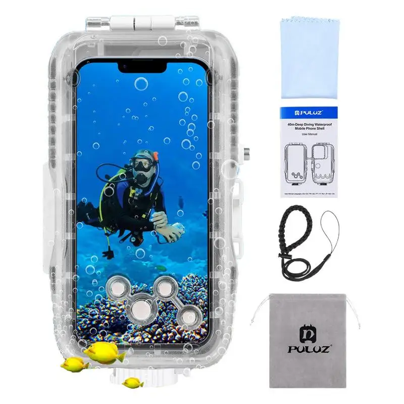 Clear Image View 40M Waterproof Phone Case Diving Case Underwater Housing Protective Case For Iphone 14 13 12/ Plus/ Pro Max
Clear Image View 40M Waterproof Phone Case Diving Case Underwater Housing Protective Case For Iphone 14 13 12/ Plus/ Pro Max