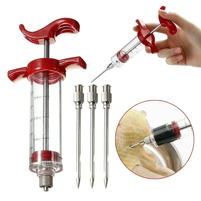 30ml Food Grade PP Stainless Steel Needles Spice Syringe Set BBQ Meat Flavor Injector Kithen Sauce Marinade Syringe Accessory
30ml Food Grade PP Stainless Steel Needles Spice Syringe Set BBQ Meat Flavor Injector Kithen Sauce Marinade Syringe Accessory