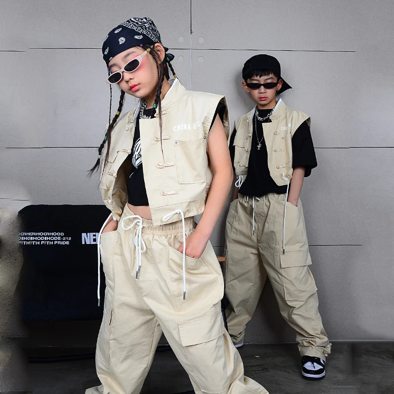 Outfits For Girls Street Dance Wear Hip Hop Clothing Children'S Khaki National Style Suit Tooling Costumes Boys Kpop
Outfits For Girls Street Dance Wear Hip Hop Clothing Children'S Khaki National Style Suit Tooling Costumes Boys Kpop