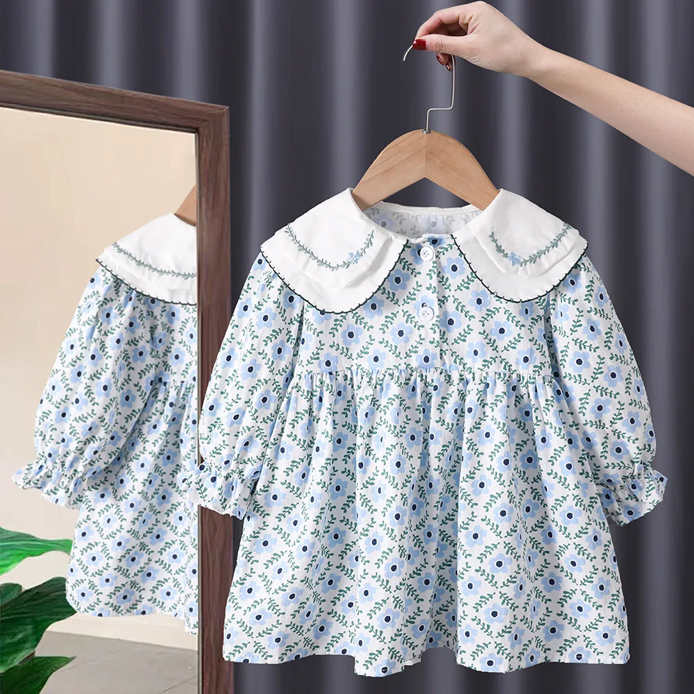 Cute Baby Girls Floral Princess Dress Spring Autumn Korean Style Long Sleeve Peter Pan Collar Kids Girl Dresses 2023 New 1-6Y
Cute Baby Girls Floral Princess Dress Spring Autumn Korean Style Long Sleeve Peter Pan Collar Kids Girl Dresses 2023 New 1-6Y