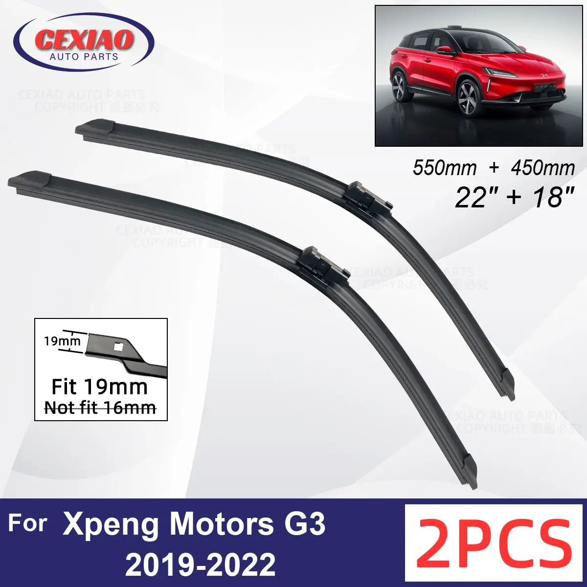 Автомобильный стеклоочиститель для Xpeng Motors G3 2019-2022, передние стеклоочистители, мягкие резиновые стеклоочистители для автомобильного лобового стекла, 22 дюйма + 18 дюймов 550 мм + 450 мм
Автомобильный стеклоочиститель для Xpeng Motors G3 2019-2022, передние стеклоочистители, мягкие резиновые стеклоочистители для автомобильного лобового стекла, 22 дюйма + 18 дюймов 550 мм + 450 мм