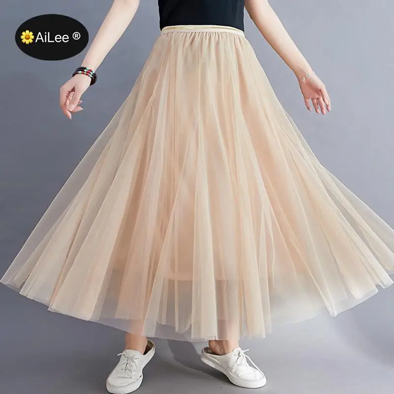 Spring Summer Vintage Tulle Skirt Women Elastic High Waist Mesh Skirts Long Pleated Tutu Skirts Female Jupe Longue Beautiful
Spring Summer Vintage Tulle Skirt Women Elastic High Waist Mesh Skirts Long Pleated Tutu Skirts Female Jupe Longue Beautiful