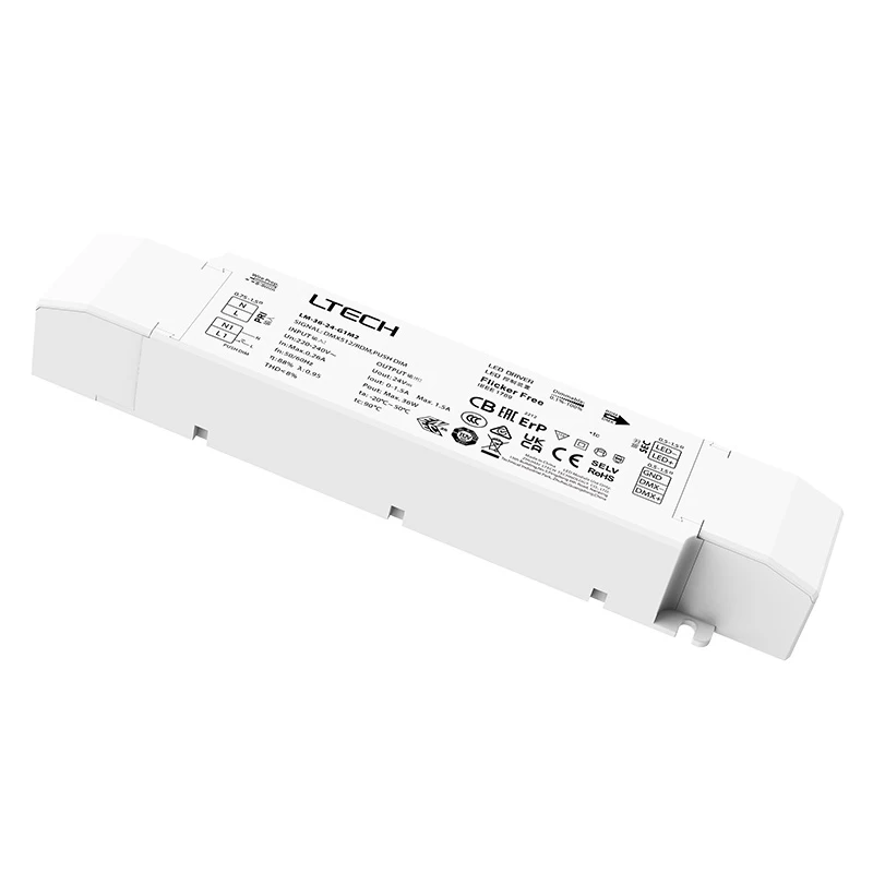 LTECH Led DMX Dimming Driver;AC 220V-240V Input;36W 24V Output CV Constant Voltage DMX512/RDM Push Dim Lighting Transformer
LTECH Led DMX Dimming Driver;AC 220V-240V Input;36W 24V Output CV Constant Voltage DMX512/RDM Push Dim Lighting Transformer