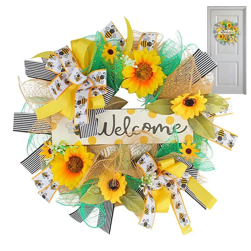 Summer Bee Wreath Sunflower Welcome Wreath Artificial Sunflower Front Door Wreath Bee Decorative Summer Door Wreath Summer
Summer Bee Wreath Sunflower Welcome Wreath Artificial Sunflower Front Door Wreath Bee Decorative Summer Door Wreath Summer