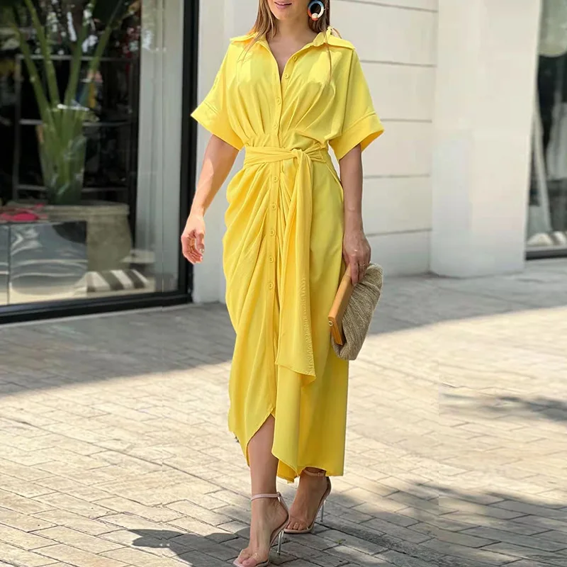 Women Party Dress 2022 Elegant Irregular Belt Office Dress Female Lapel Neck Long Sleeve Vestidos Female Asymmetrical Sundress
Women Party Dress 2022 Elegant Irregular Belt Office Dress Female Lapel Neck Long Sleeve Vestidos Female Asymmetrical Sundress