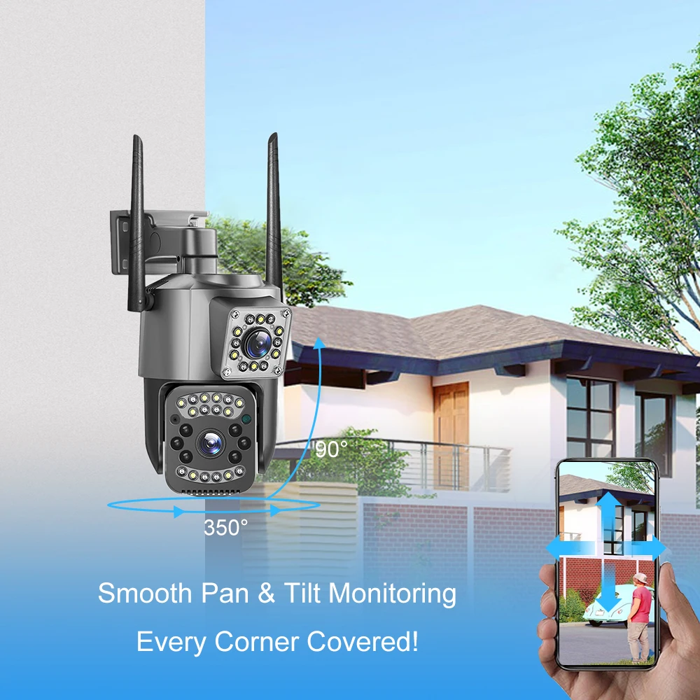 PEGATAH 4MP IP Camera Wifi 4G Sim Card HD Dual Lens 10X Zoom Outdoor Security Camera Night Vision CCTV Surveillance PTZ Cameras PEGATAH 4MP IP Camera Wifi 4G Sim Card HD Dual Lens 10X Zoom Outdoor Security Camera Night Vision CCTV Surveillance PTZ Cameras