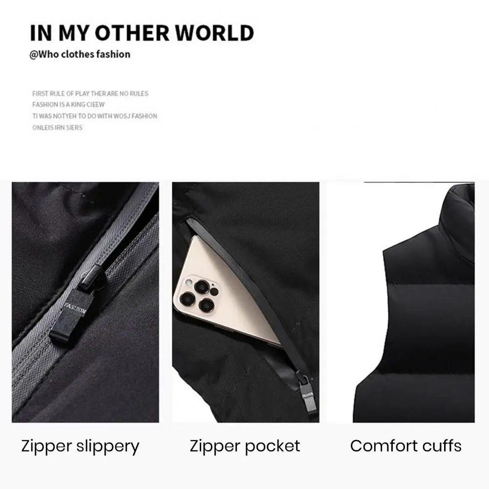 Men Winter Coat Winter Men's Padded Waistcoat Windproof Stand Collar Vest with Zipper Pockets Stylish Outerwear for Cold Weather
Men Winter Coat Winter Men's Padded Waistcoat Windproof Stand Collar Vest with Zipper Pockets Stylish Outerwear for Cold Weather