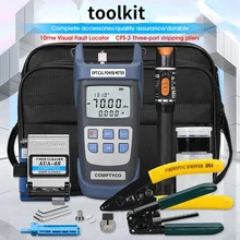 19pcs/set FTTH Fiber Optic Tool Kit With Fiber Cleaver -70~+10dBm Optical Power Meter Visual Fault Locator 10mw Vfl Opm Stripper
19pcs/set FTTH Fiber Optic Tool Kit With Fiber Cleaver -70~+10dBm Optical Power Meter Visual Fault Locator 10mw Vfl Opm Stripper