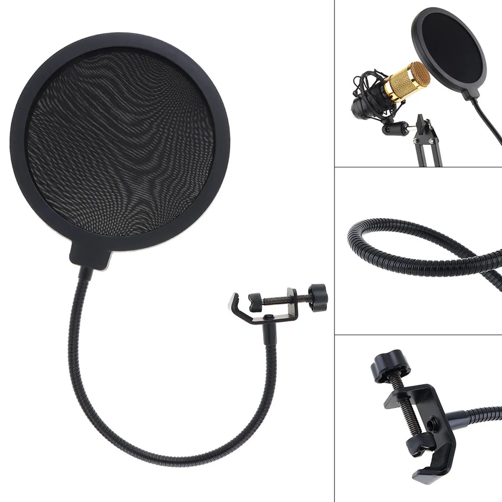 

Double Layer Microphone Wind Screen Sound Filter For Crystal Clear Mask Mic Shield Studio Recordings Accessories