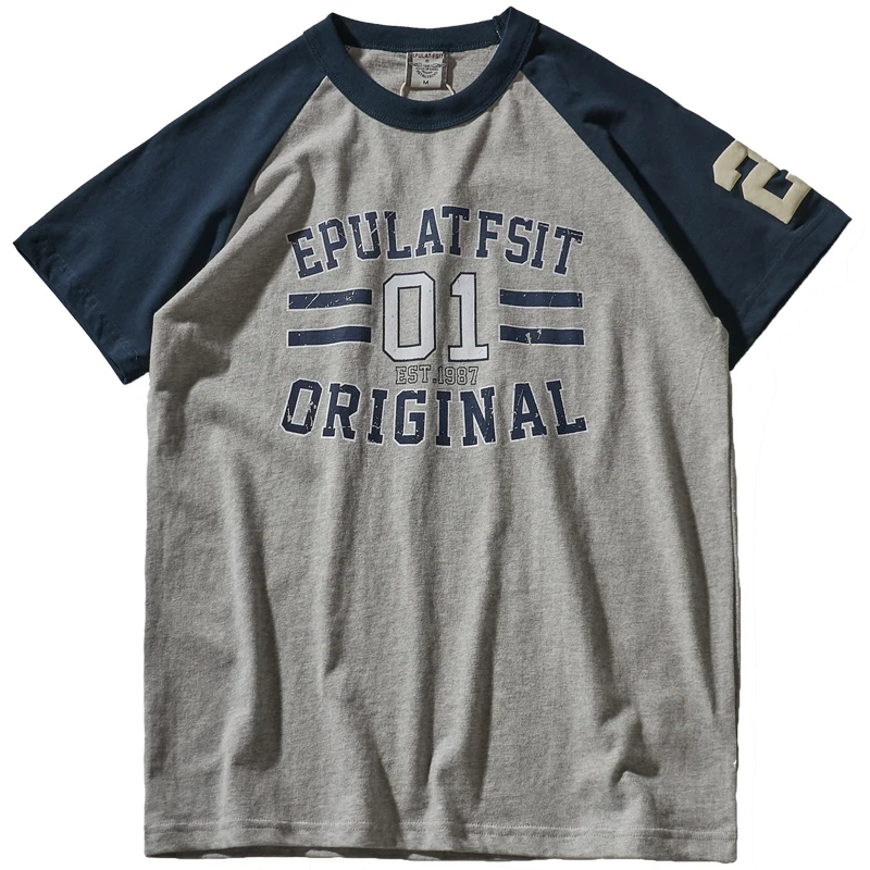 Summer New American Retro Short-sleeved O-neck Letter Printed T-shirt Men's Fashion Simple 100% Cotton Washed Casual Sport Tops
Summer New American Retro Short-sleeved O-neck Letter Printed T-shirt Men's Fashion Simple 100% Cotton Washed Casual Sport Tops