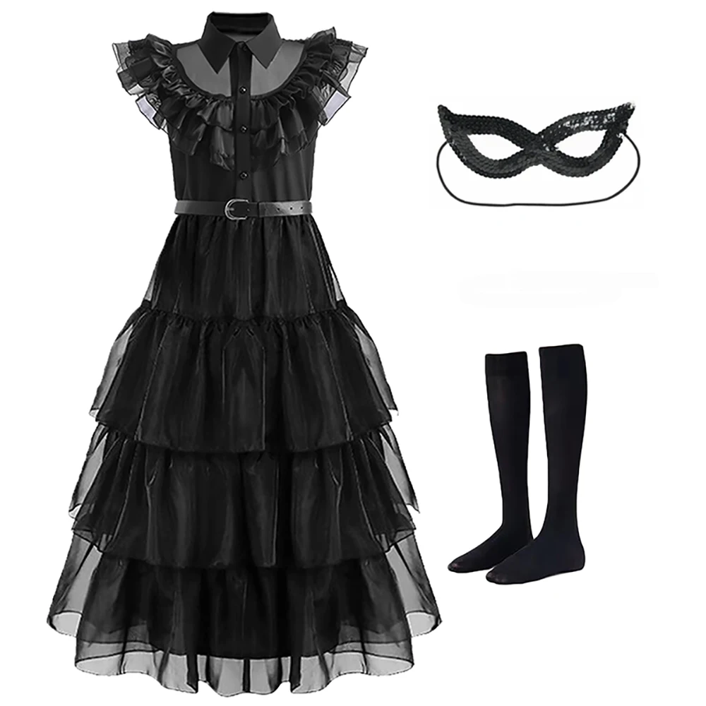 Wednesday Addams Cosplay For Girl Costume 2024 New Princess Dress Carnival Costumes Kids Vestidos Party Dresses 4-12 Years Old
Wednesday Addams Cosplay For Girl Costume 2024 New Princess Dress Carnival Costumes Kids Vestidos Party Dresses 4-12 Years Old
