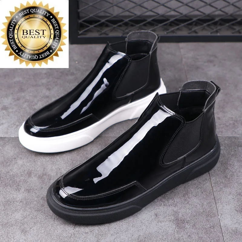 patent Korean designer men leisure leather boots black flats platform shoes oxfords chelsea boot breathable ankle botas hombre
patent Korean designer men leisure leather boots black flats platform shoes oxfords chelsea boot breathable ankle botas hombre