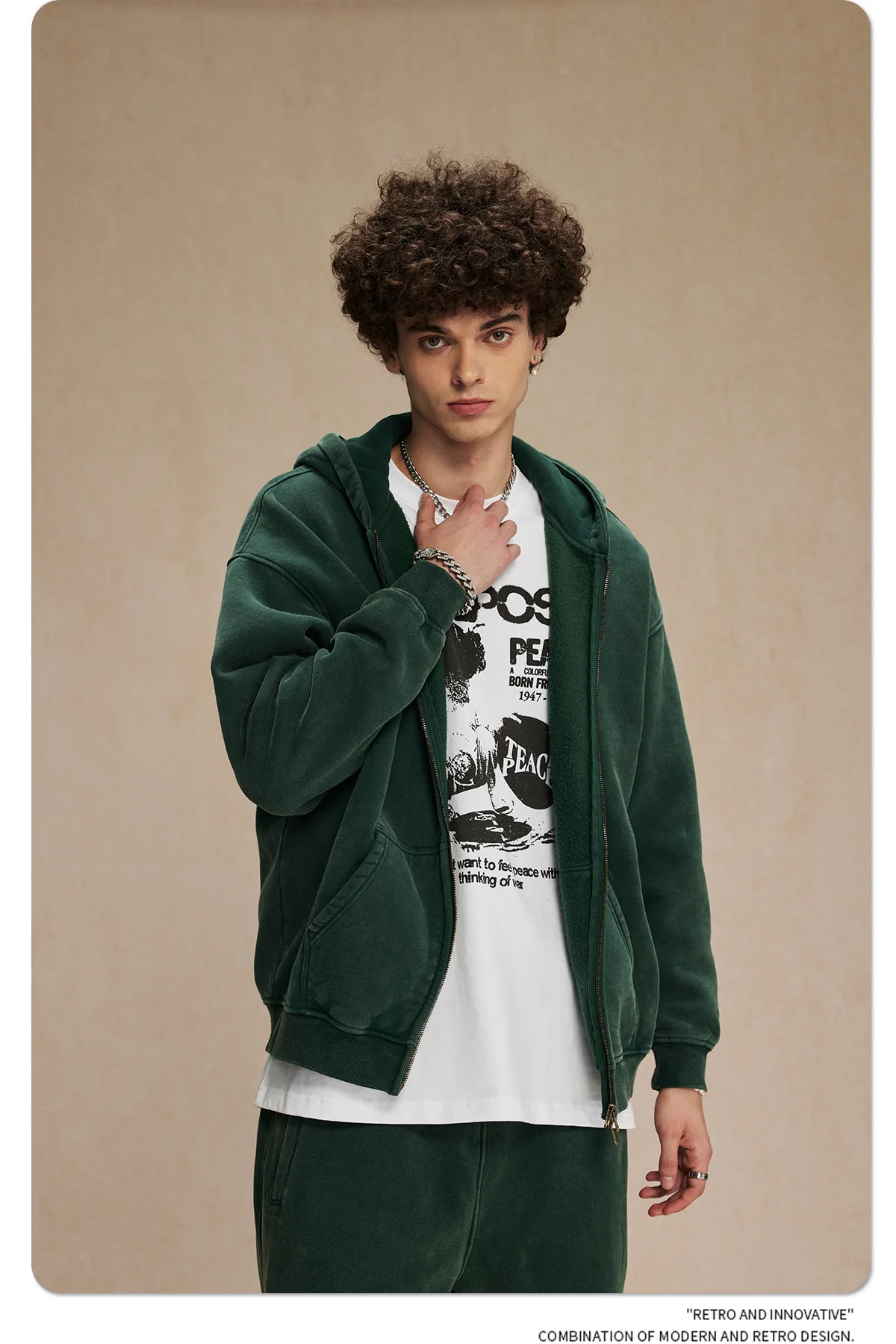 IEFB Men's Wear Wax Printing Vintage Male Hoodies Oversized Loose Zipper Water Washed Plush Sweatshirt Trendy New 9C9349 66 Sb51d9f4ea02a437797524b1d8dd9aee6H