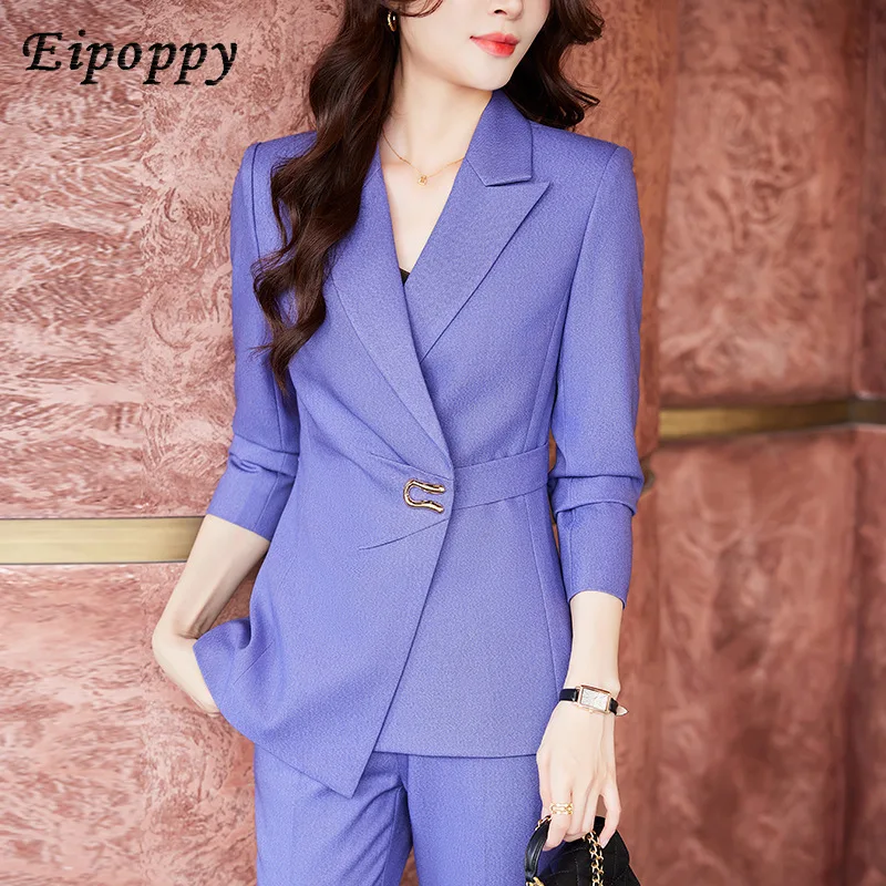 Autumn Winter Women Elegant Pant Suit Purple Pink Black Ladies Blazer 2 Piece Set Female Business Work Wear Jacket and Trouser
Autumn Winter Women Elegant Pant Suit Purple Pink Black Ladies Blazer 2 Piece Set Female Business Work Wear Jacket and Trouser