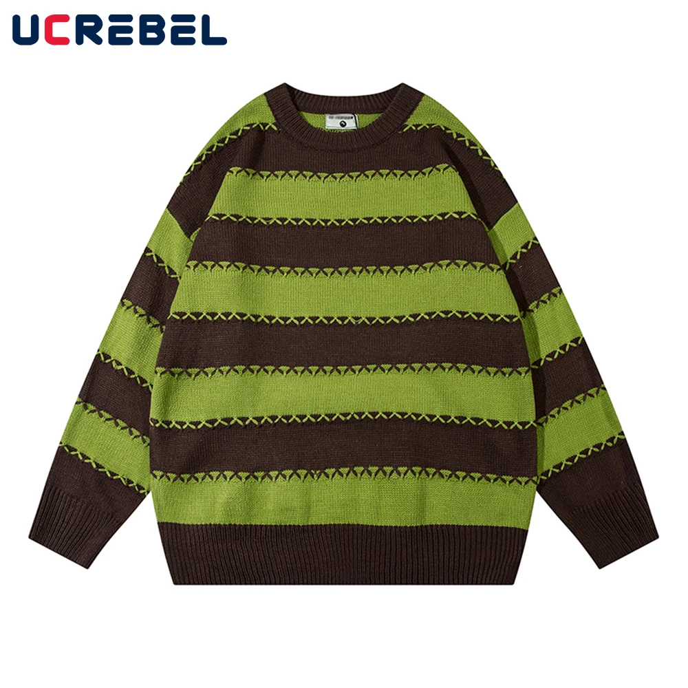 Contrast Paneled Crew Neck Knitted Sweater Mens Autumn Loose Long Sleeve Streetwear Color Block Pullover
Contrast Paneled Crew Neck Knitted Sweater Mens Autumn Loose Long Sleeve Streetwear Color Block Pullover