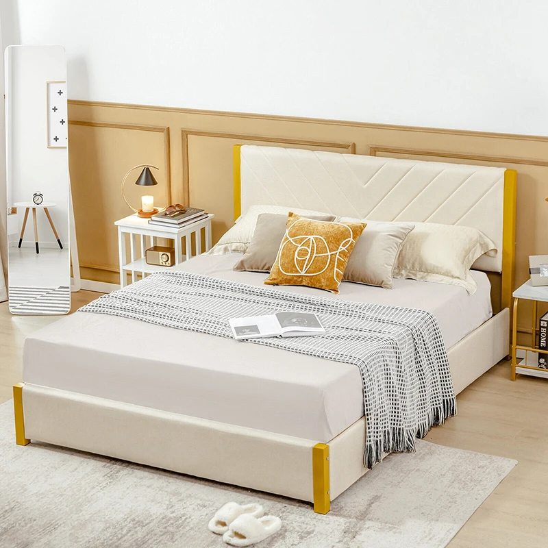 Full Size/Queen Size Upholstered Bed Frame with Adjustable Headboard and 4 Drawers Bedroom Furniture Bed Bases & Frames
Full Size/Queen Size Upholstered Bed Frame with Adjustable Headboard and 4 Drawers Bedroom Furniture Bed Bases & Frames