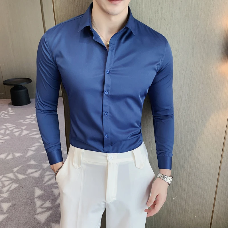 Men's Casual Stretchy Bamboo-fiber Long Sleeve Dress Shirts Pocketless Standard-fit Formal Business Work Office Easy Care Shirt
Men's Casual Stretchy Bamboo-fiber Long Sleeve Dress Shirts Pocketless Standard-fit Formal Business Work Office Easy Care Shirt