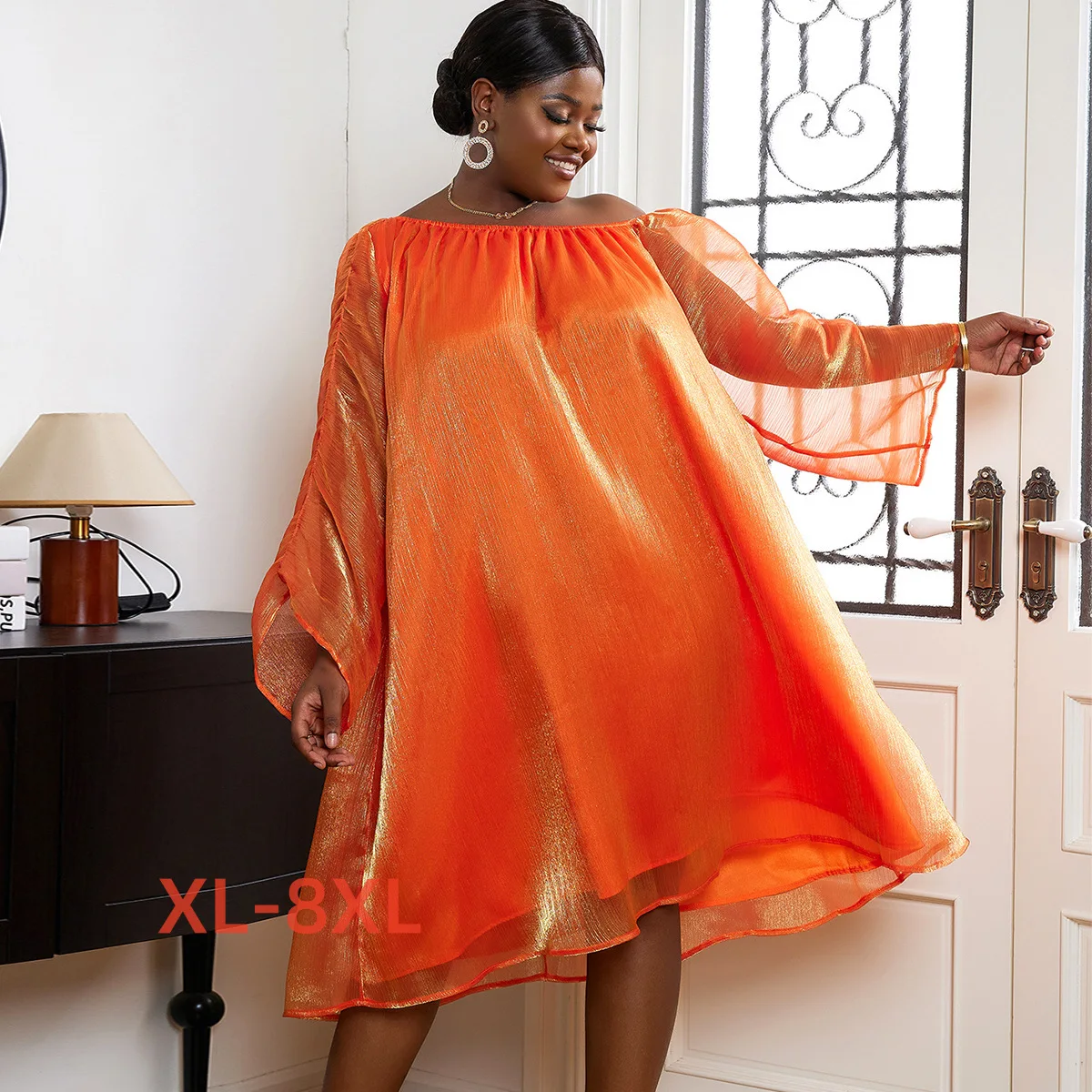Plus Size 4xl 5xl 6xl 7xl 8xl Lantern Long Sleeve Loose Short Skirt Large Women's Solid Flash Dress Party Dresses
Plus Size 4xl 5xl 6xl 7xl 8xl Lantern Long Sleeve Loose Short Skirt Large Women's Solid Flash Dress Party Dresses