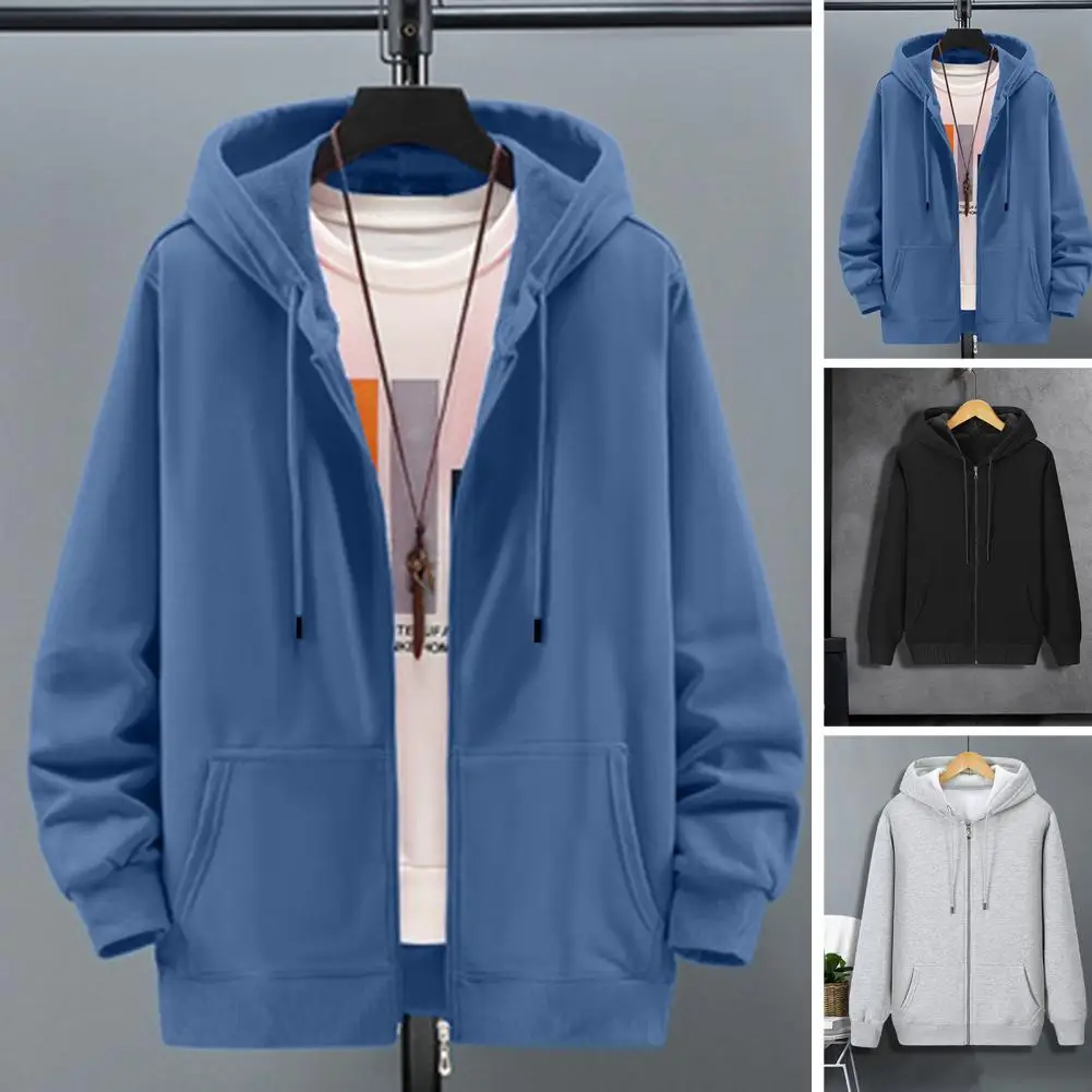 Men Autumn Coat Hooded Long Sleeve Thick Warm Zipper Cardigan Drawstring Pockets Pockets Elastic Cuff Casual Men Loose Jacket
Men Autumn Coat Hooded Long Sleeve Thick Warm Zipper Cardigan Drawstring Pockets Pockets Elastic Cuff Casual Men Loose Jacket