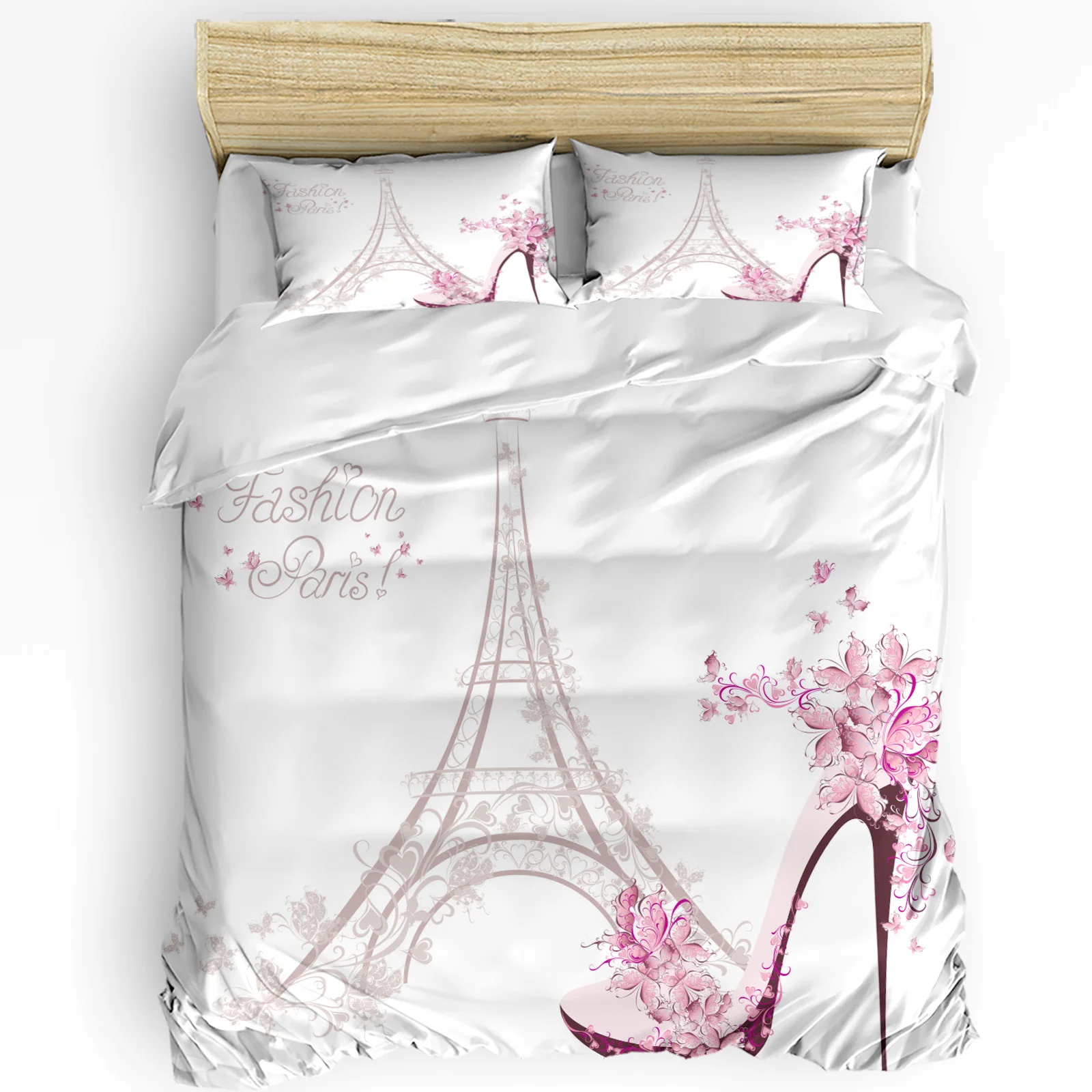 Pink Paris Tower High Heels Female White Bedding Set 3pcs Duvet Cover Pillowcase Quilt Cover Double Bed Set Home Textile
Pink Paris Tower High Heels Female White Bedding Set 3pcs Duvet Cover Pillowcase Quilt Cover Double Bed Set Home Textile