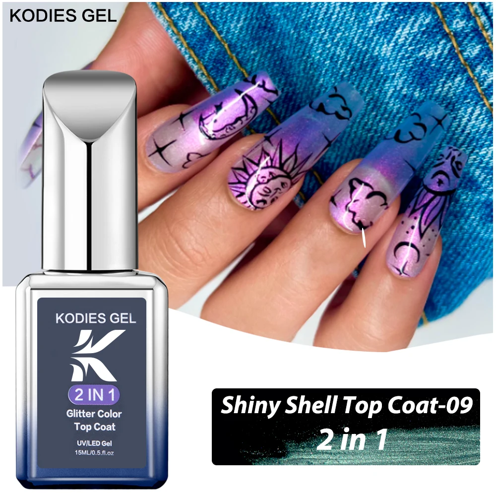 KODIES GEL Shiny Shell Top Coat Vernis Semi Permanent UV Gel Nail Polish All for Manicure 15ML Liquid Chrome Nails Art Topcoat
KODIES GEL Shiny Shell Top Coat Vernis Semi Permanent UV Gel Nail Polish All for Manicure 15ML Liquid Chrome Nails Art Topcoat