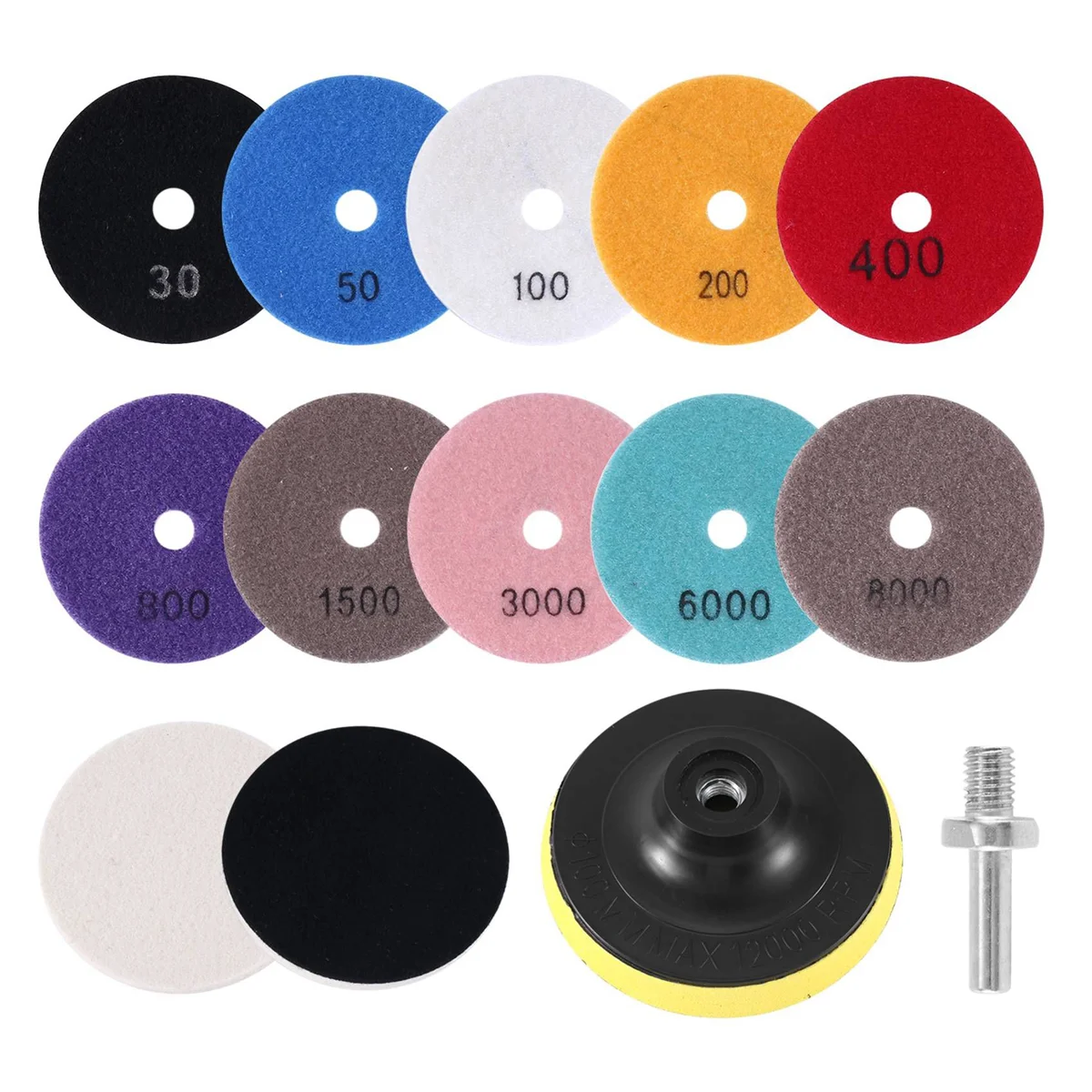 10PCS Diamond Polishing Pads 4 Inch 10 Packs 3/8inch-11 Backer Pad Granite Polishing Kit Marble Polishing Kit
10PCS Diamond Polishing Pads 4 Inch 10 Packs 3/8inch-11 Backer Pad Granite Polishing Kit Marble Polishing Kit