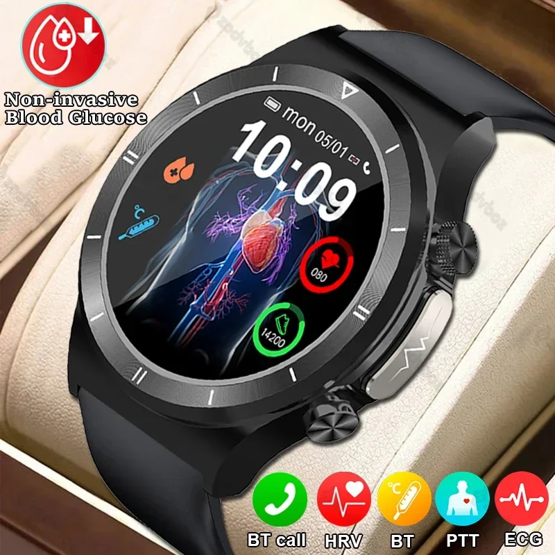 

2023 New ECG+PPG Blood Glucose Smart Watch Men Sports Tracker Glucose Meter Thermometer Health Watch Bluetooth Call Smartwatches