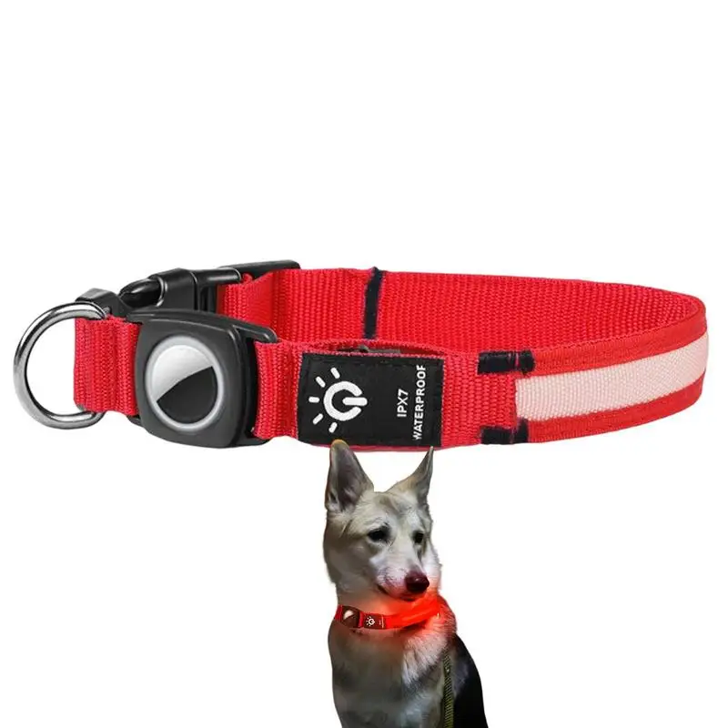 

USB Rechargeable Pet Dog LED Glowing Collar Glowing For Air-Tag Flashing Necklace Collar Outdoor Walking Night Safety Supplies