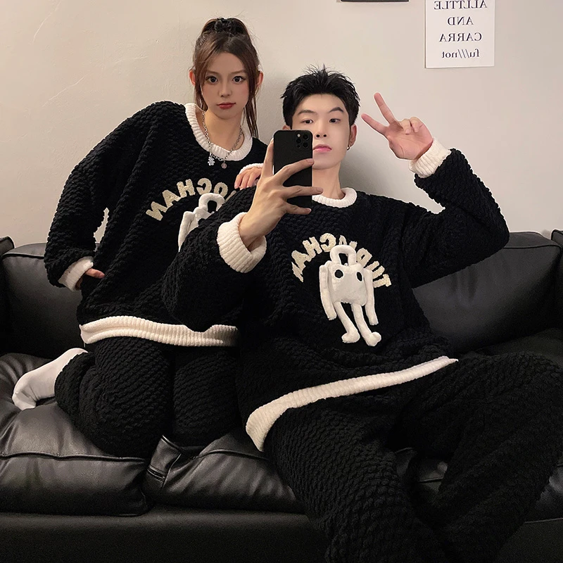Winter Pajama Sets Women Men Sleepwear Thick Soft Warm Pyjamas Cartoon Lovely Unisex Pajamas Outfit Pijama Mujer Coral velvet
Winter Pajama Sets Women Men Sleepwear Thick Soft Warm Pyjamas Cartoon Lovely Unisex Pajamas Outfit Pijama Mujer Coral velvet