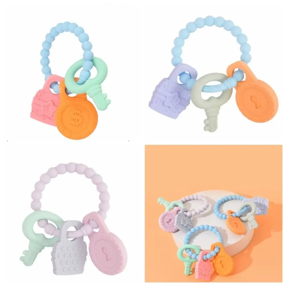 Food Grade Silicone Baby Teething Toy Keychain Ring Design Baby Health Teether Toys Non-slip Grip Portable Babies Chew Toys
Food Grade Silicone Baby Teething Toy Keychain Ring Design Baby Health Teether Toys Non-slip Grip Portable Babies Chew Toys