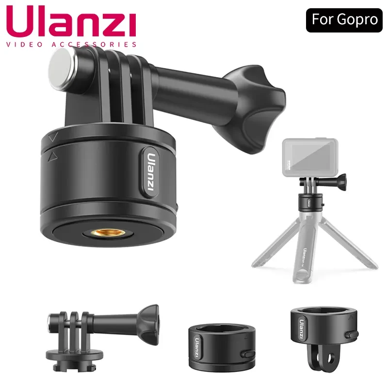 

Ulanzi GO Quick II Quick Release System for GoPro Hero 12/11/10/9/8/7/6/5 Insta360 X2 X3 Tripod Base Mount Adapter Accessories