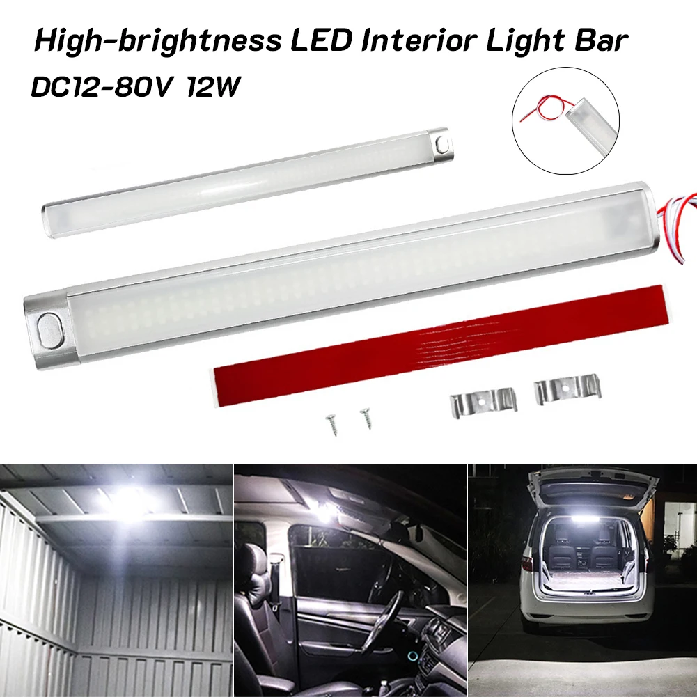 120/168LED 12V-80V Car Interior Light Reading Lamp Strip Bar On/Off Switch For Van Lorry Truck Camper Caravan Camping RV Boat
120/168LED 12V-80V Car Interior Light Reading Lamp Strip Bar On/Off Switch For Van Lorry Truck Camper Caravan Camping RV Boat