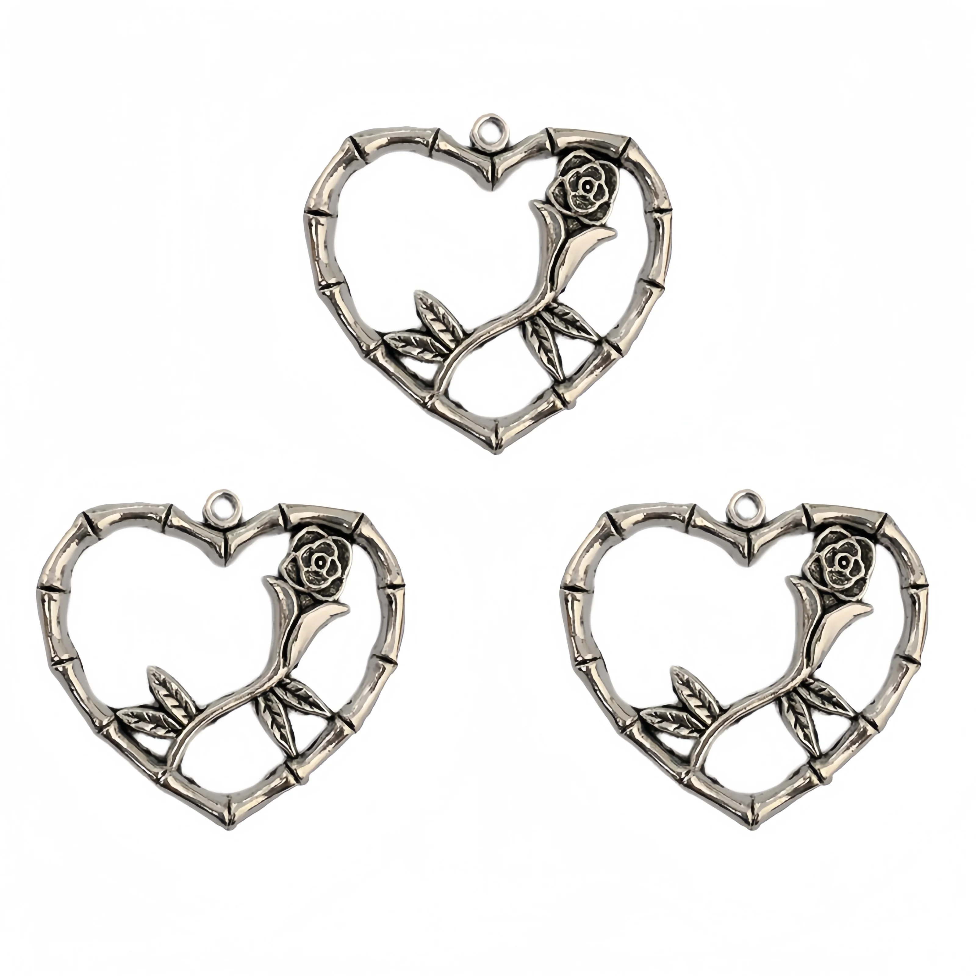 10pcs 42x38mm Alloy Silver Color Heart Rose Charms Pendant Designer Charms Fit Jewelry Making DIY Jewelry Findings
10pcs 42x38mm Alloy Silver Color Heart Rose Charms Pendant Designer Charms Fit Jewelry Making DIY Jewelry Findings