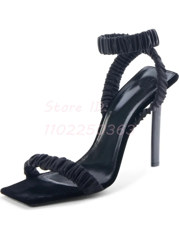 Pleated Black Ruffles Thin High Heeled Sandals Square Toe Elastic Band Stilettos Pumps 2024 Office Lady Elegant Dress Shoes
Pleated Black Ruffles Thin High Heeled Sandals Square Toe Elastic Band Stilettos Pumps 2024 Office Lady Elegant Dress Shoes