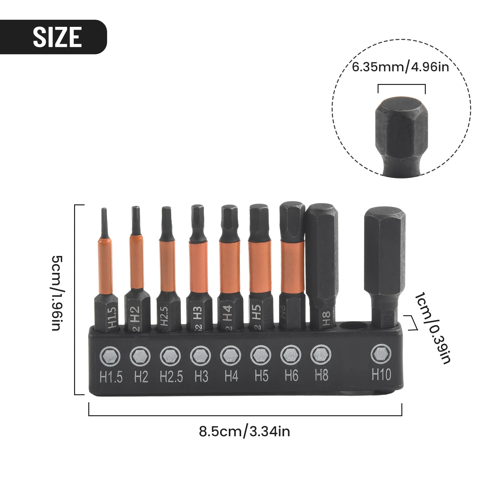 None Electric Screwdriver Screwdriver Bits Work Sites DIY Home Projects Orange 9pcs Set Alloy Steel Black H1.5-H10
None Electric Screwdriver Screwdriver Bits Work Sites DIY Home Projects Orange 9pcs Set Alloy Steel Black H1.5-H10