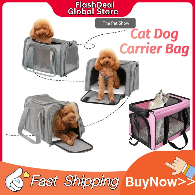 

New Cat Dog Carrier Bag Soft Side Backpack Pet Carriers Travel Bags Airline Approved Transport For Small Dogs Cats Pets Outgoing