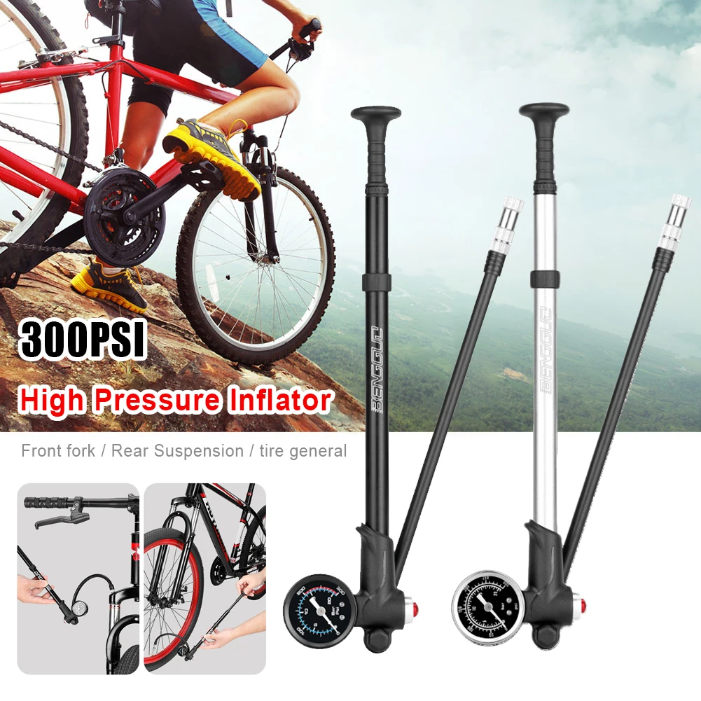 300psi Portable Air Pump Shock Absorber Mountain Bicycle High-pressure With Gauge For Fork &Rear Suspension Bike Pump Tool
300psi Portable Air Pump Shock Absorber Mountain Bicycle High-pressure With Gauge For Fork &Rear Suspension Bike Pump Tool