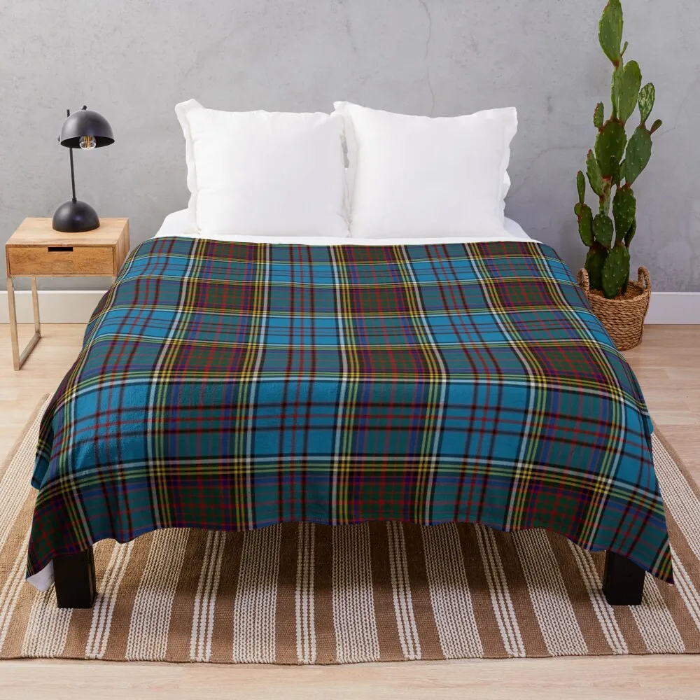 

Anderson / Andersson Clan Tartan Modern Cute Blue and Green Plaid Throw Blanket Winter bed blankets Blanket For Baby