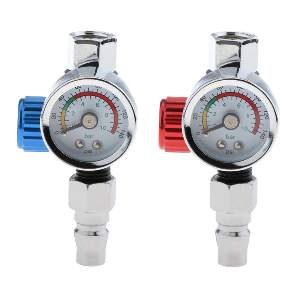2 PCS Universal G1/4 Metal Paint Spray Gun Air Pressure Regulator Gauge Paint Gun-Pressure Regulator With Gauge Red/Blue
2 PCS Universal G1/4 Metal Paint Spray Gun Air Pressure Regulator Gauge Paint Gun-Pressure Regulator With Gauge Red/Blue