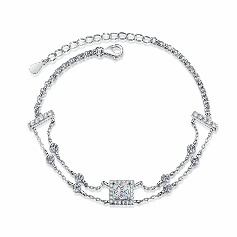 AZ982-S Lefei Fashion Trend Luxury Classic Moissanite Double Chain Square Bracelet For Charm Women 925 Silver Party Jewelry Gift
AZ982-S Lefei Fashion Trend Luxury Classic Moissanite Double Chain Square Bracelet For Charm Women 925 Silver Party Jewelry Gift