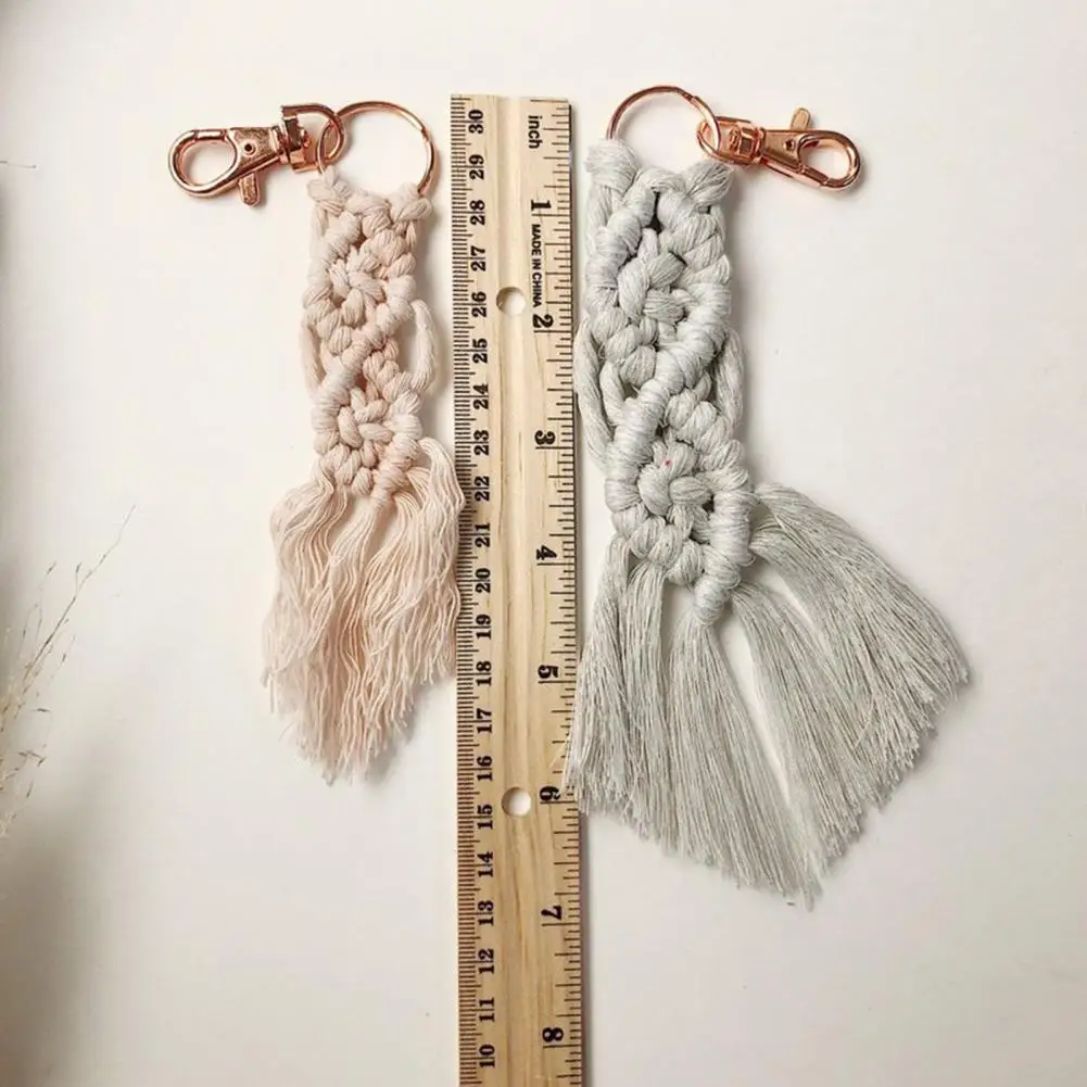Boho Tassel Keychain - Hand-Woven Macrame with Vintage Metal Charm 10 Sb52c69b92f3348e3ad9fedf007994ddch
