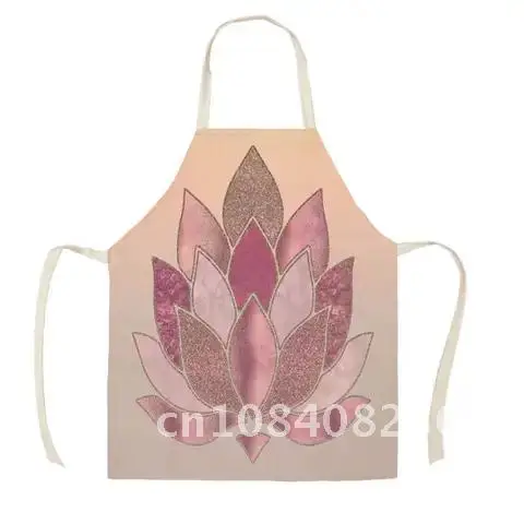 

Kitchen Apron Rose Gold Pink Pattern Men and Women Home Cooking Baking Shop Clean Linen Apron Essential Fartuchy Tablier фартуки